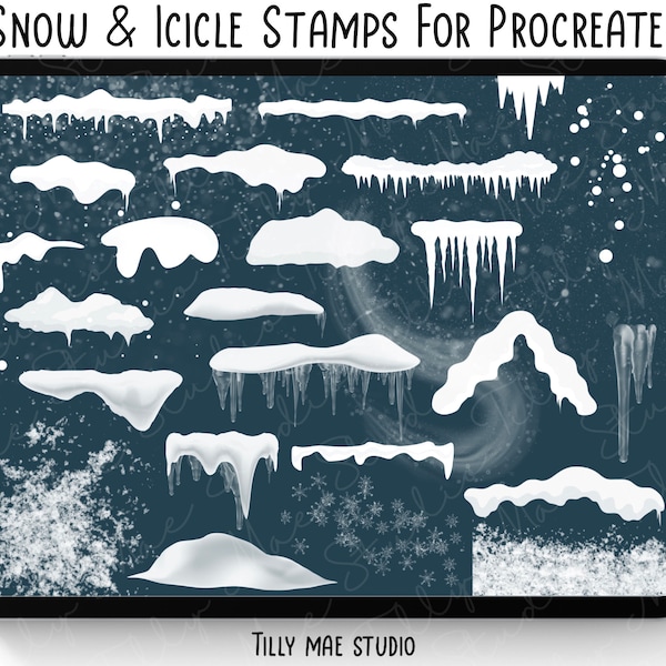 Snow Procreate Stamps Procreate Snow Stamp Procreate Winter Stamps Procreate Snowy Procreate Icicle Procreate Stamps Winter