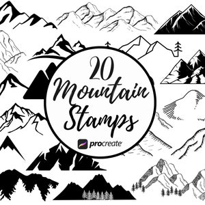 Mountain & Landscape Procreate Stamps: Nature-Inspired Digital Brushes for Scenic Illustrations