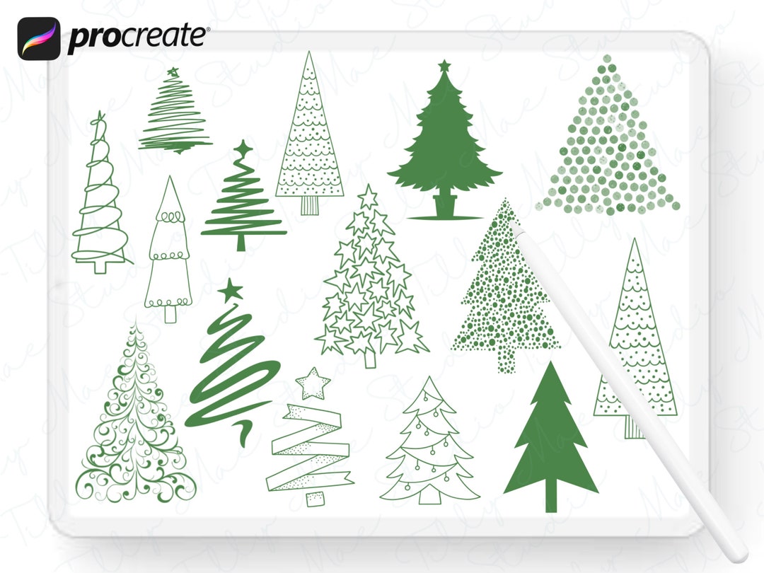 Christmas Tree Procreate Stamps Christmas Procreate Stamps Christmas ...
