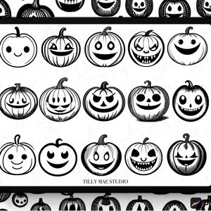 ハロウィンProcreateブラシ、カボチャスタンプ、ジャック・オー・ランタン、かわいい秋のデジタルアートツール、すぐにダウンロード