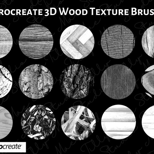 15 Wood Procreate Brushes Wood Textured 3d Procreate Brush Etsy