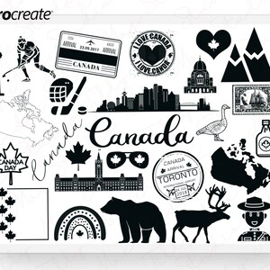 Pennelli per timbri Canada Procreate: download digitale per illustrazioni artistiche a tema canadese