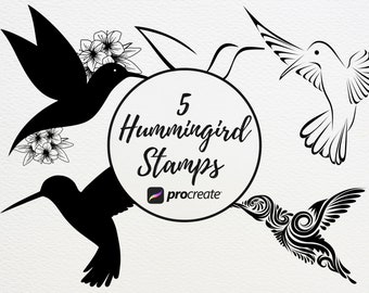 Kit d'art numérique Colibri : procréer des tampons, des pinceaux et des cliparts pour l'illustration de la nature
