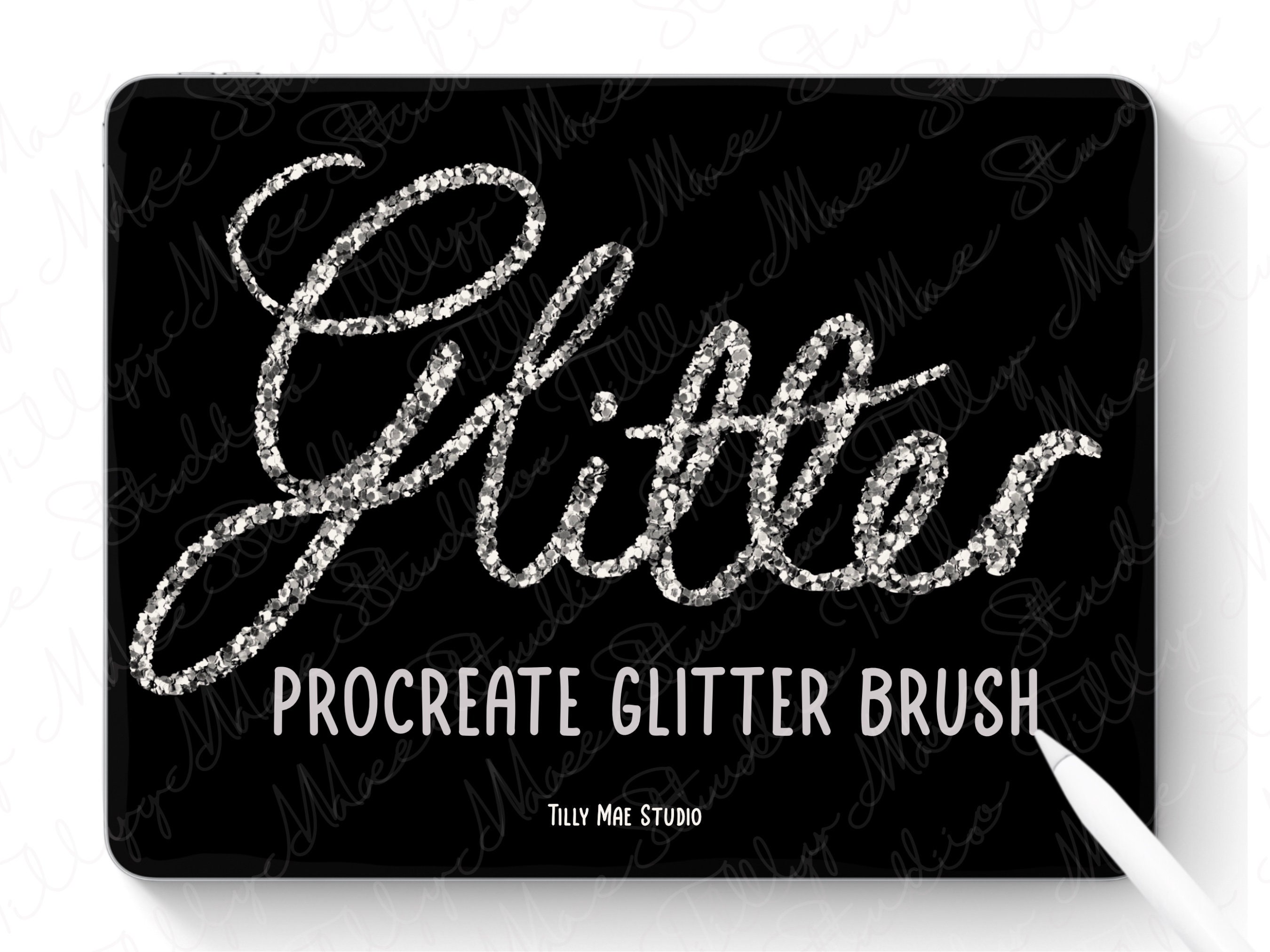 Procreate Glitzer-Lettering-Pinsel | Realistischer, funkelnder, grobkörniger Glitzer-Pinsel