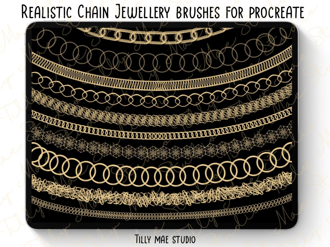Procreate Chain Brushes Procreate Jewelry Brush Set, Chains Procreate