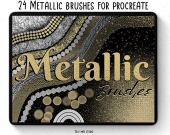 Metallic Procreate Brush Bundle: Gold & Metal Textures for Digital Artists - Instant Download