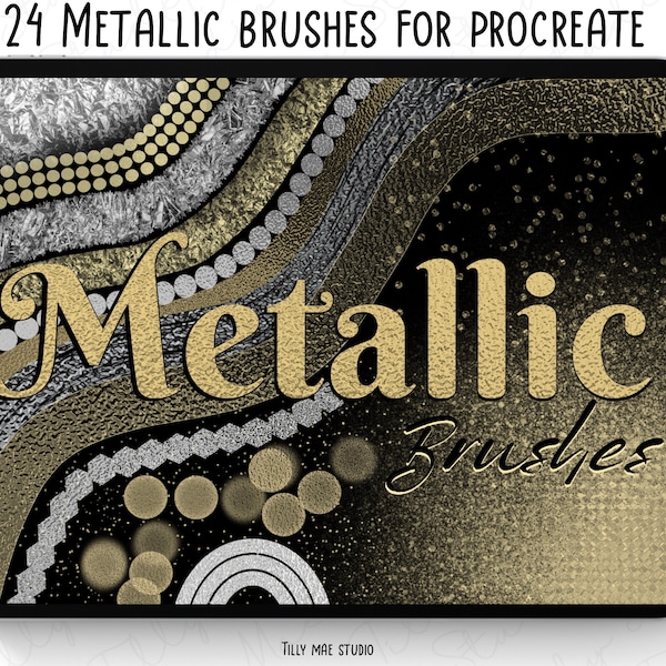Procreate Metallic Brushes Procreate Metallic Ink Procreate Sparkly Metallic Procreate Brush Procreate Gold Texture Brush