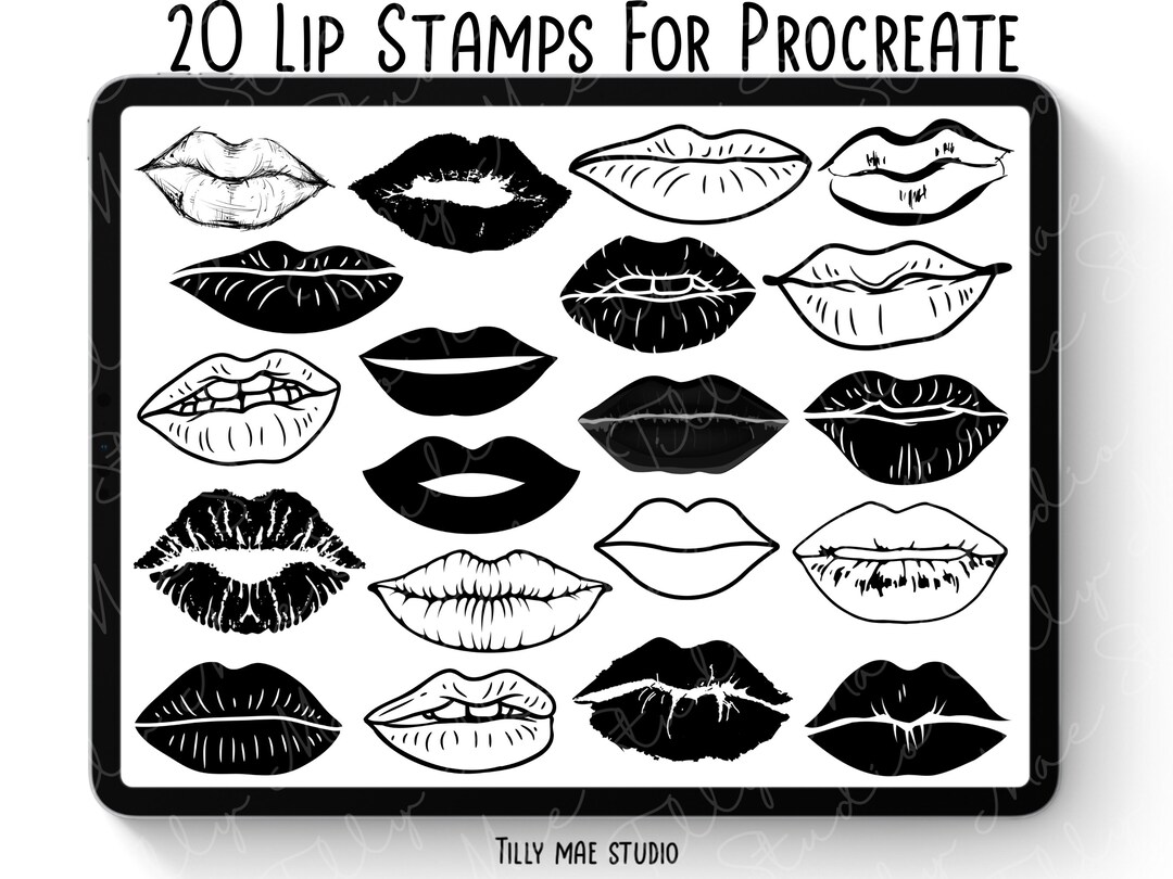 Procreate Brush Lips Procreate Lip Stamps Lip Stamps Etsy