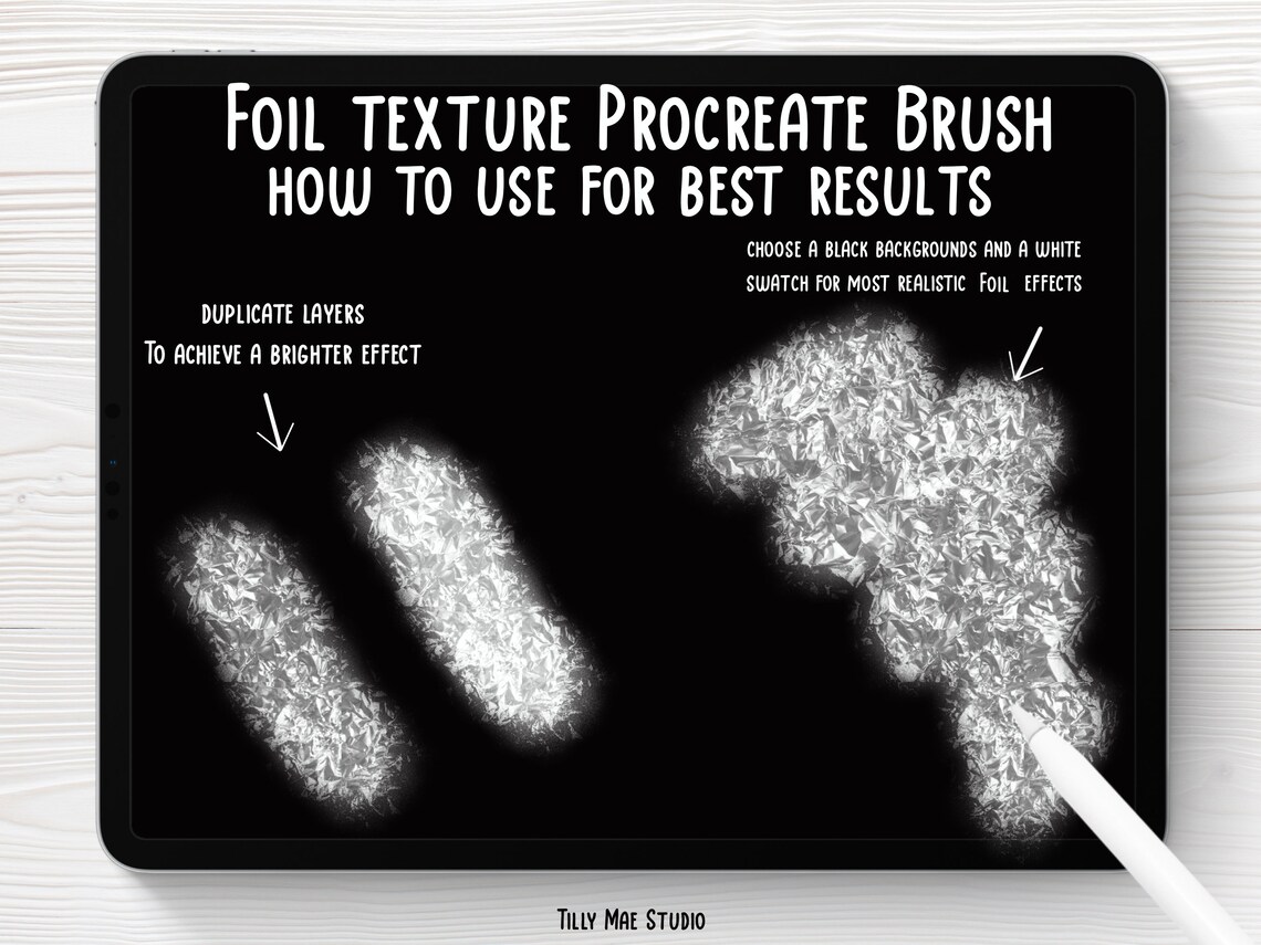 Realistic 3D Metallic Foil Procreate Brush Set: Aluminium Texture for ...
