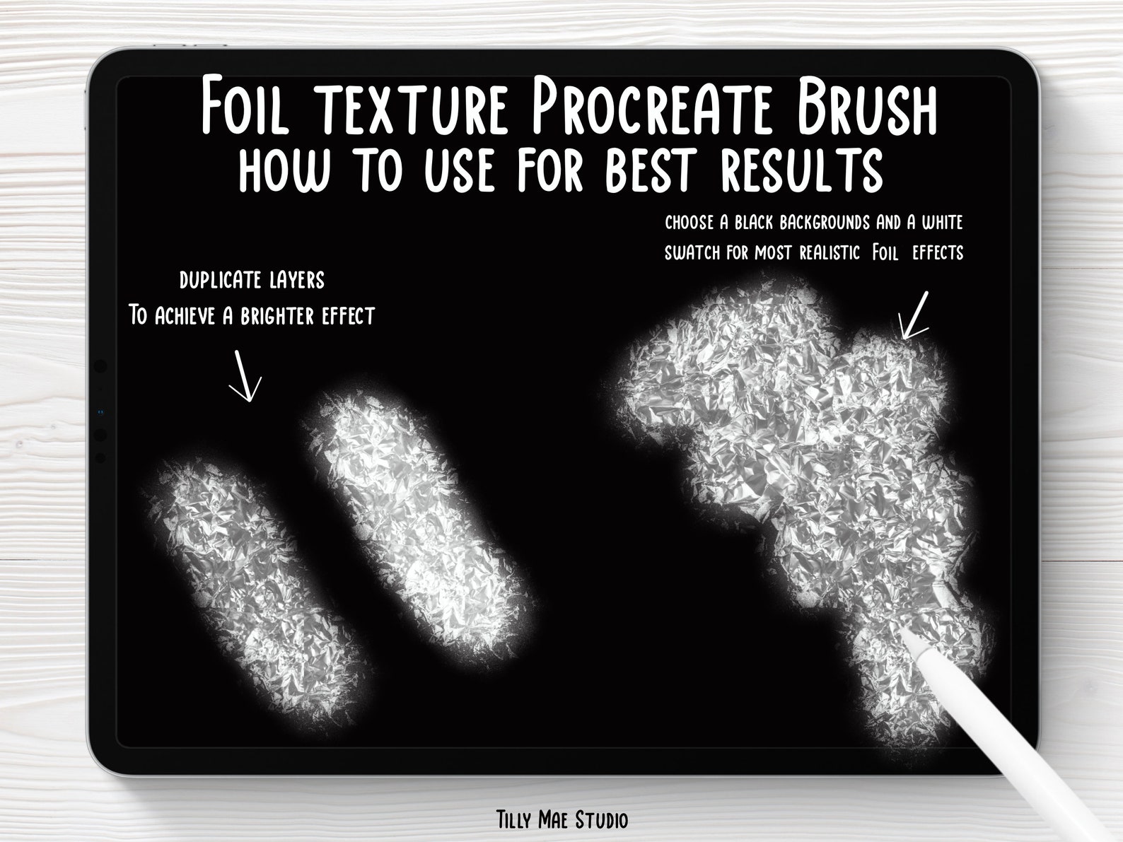 Realistic 3D Metallic Foil Procreate Brush Set: Aluminium Texture for ...