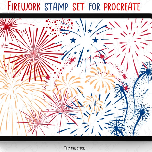 Firework Procreate Brushes | Stamp Brushes for Procreate | Fireworks | Digital Brushes | Ipad Fireworks