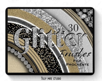 Procreate Glitter Brushes | 30 Sparkle Texture Brush Set for Digital Art, Lettering & Illustration