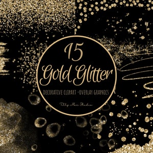 Gold Confetti Clipart Glitter Border PNG Glitter Overlay Gold Clip Art Gold Glitter png Clipart Gold Glitter image 1