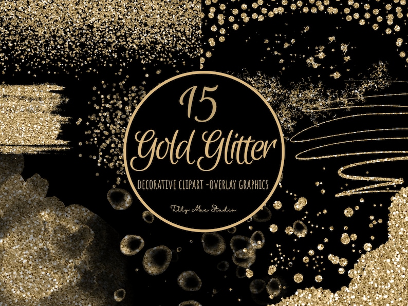 Gold Confetti Clipart Glitter Border PNG Glitter Overlay Gold Clip Art Gold Glitter png Clipart Gold Glitter image 1