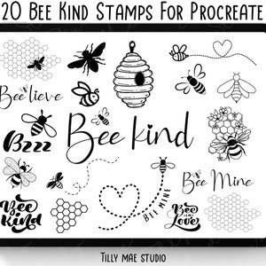 Bee Stamps Procreate Bees Procreate Stamps Bees Procreate Bee Kind Stamp Procreate Bundle stamp brushes procreate