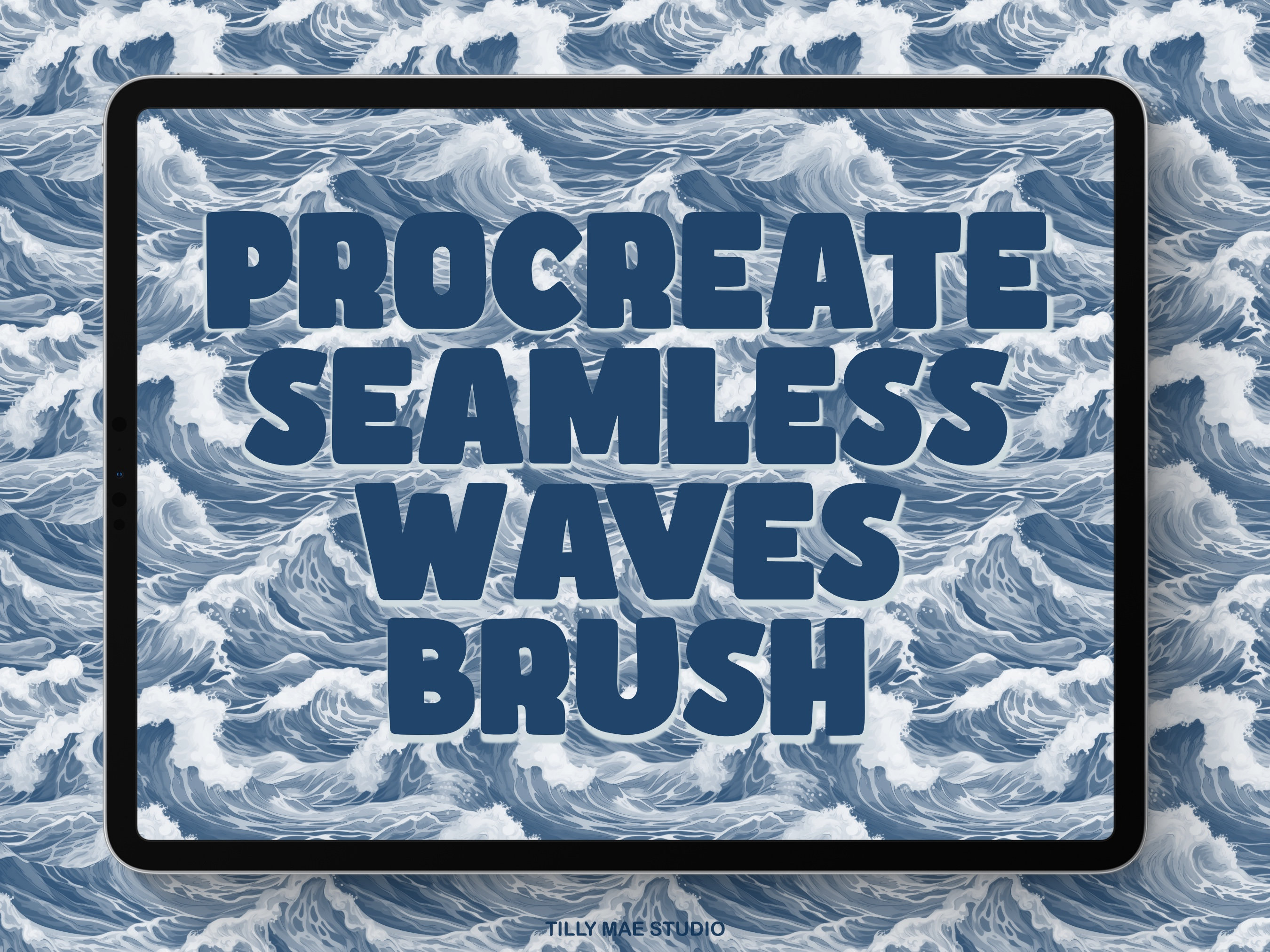 Seamless Ocean Waves Procreate Brush Set for Summer Beach Illustrations ...
