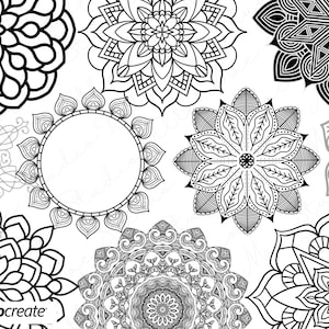 Mandala Procreate Stamps: stencil per tatuaggi e set di pennelli per uso commerciale per l'arte digitale