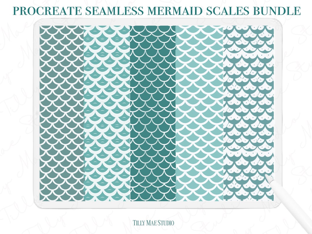5 Procreate Seamless Mermaid Scale Brush Set Mermaid Scales Procreate 5