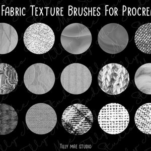 Fabric Texture Procreate Brushes: 15 Textile Brush Set (Digital Download)
