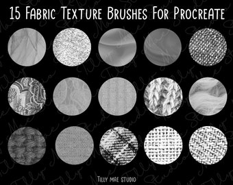 Pincéis para textura de tecido Procreate: conjunto com 15 pincéis têxteis (download digital)