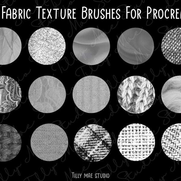 Brosses Procreate pour texture de tissu | Brosse texturée pour procréer | Ensemble de brosses à procréer en tissu | Brosses à tissu | Brosse textile