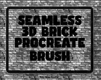 3D Realistic Brick Texture Brush for Procreate: Seamless Masonry Pattern Tool for Digital Artists
