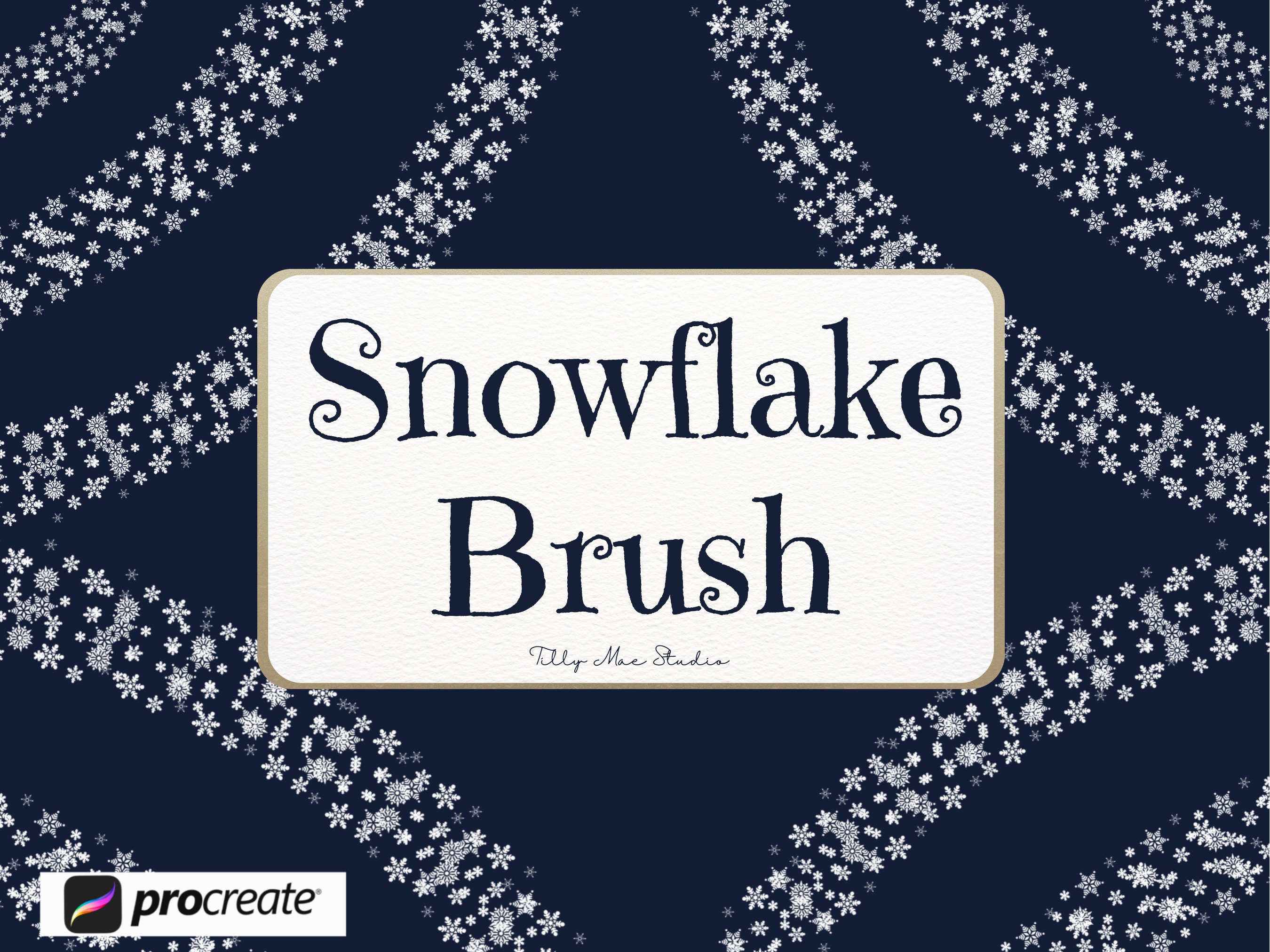Snowflake Procreate Brush Set With Free Watercolor Paper PNG | Digital ...
