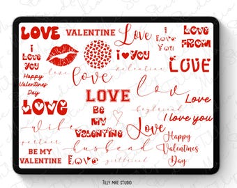 Love Procreate Stamps, Heart Brushes for Valentines (Digital Download)