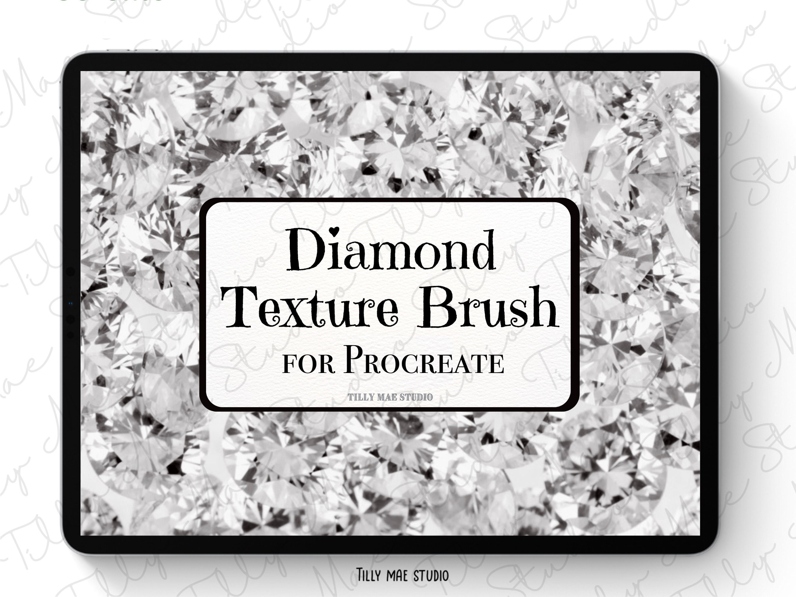 Set de pinceles de textura diamante para Procreate — Brillo realista, destello de joyería y efectos foil