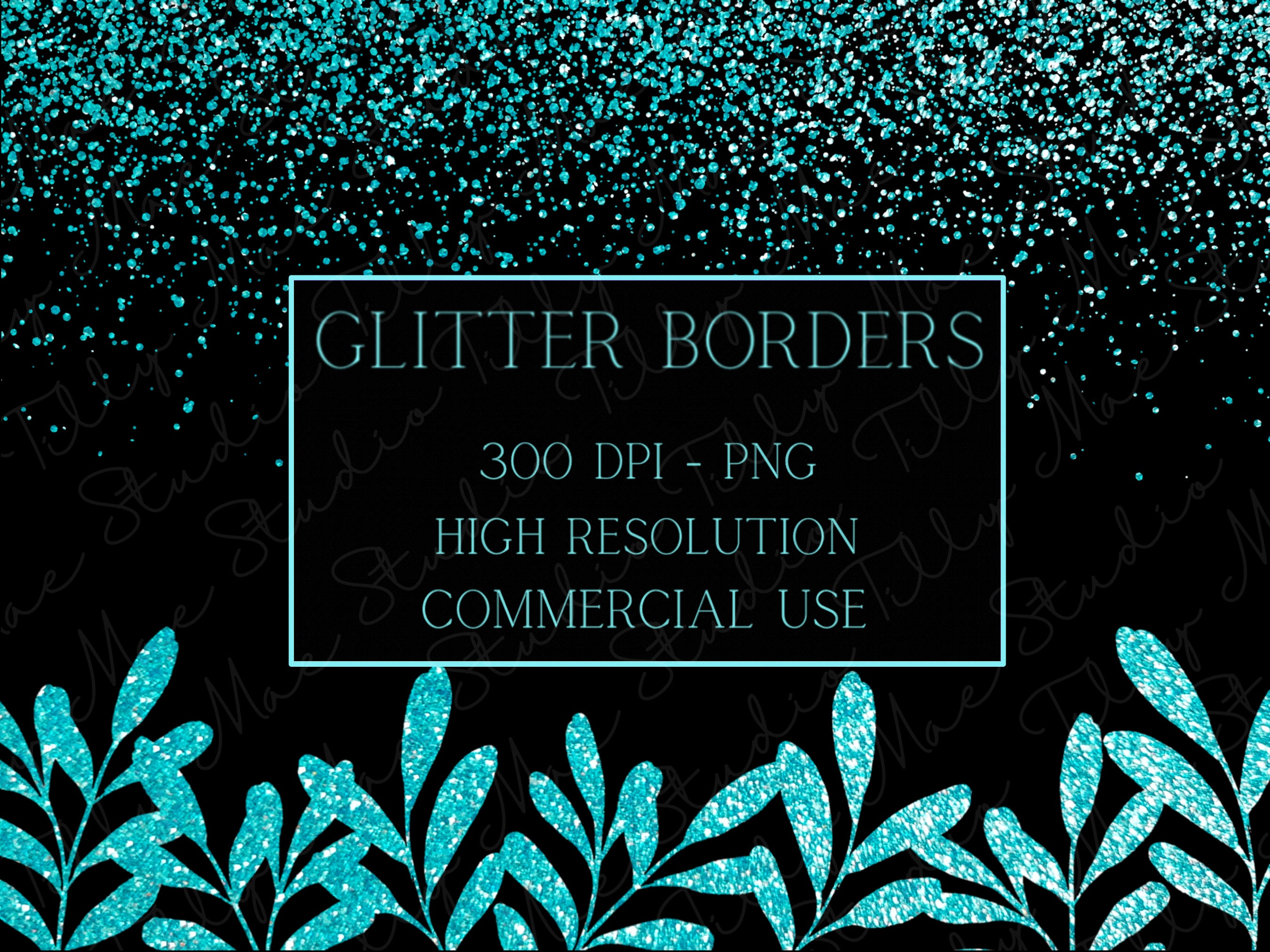 Silver Glitter Confetti Borders Pack, Digital Silver Confetti PNG, Glitter  Borders, Sparkly Silver Digital Confetti Borders, Commercial Use 