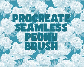 Peony Procreate Seamless Floral Brush Set: Digital Download for Artistic Illustrations