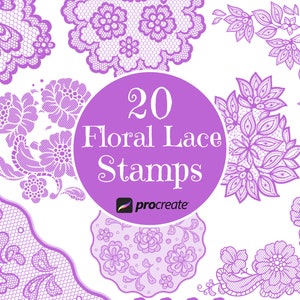 Elegant Lace Procreate Stamps & Fabric Brushes for Digital Designs - Instant Download