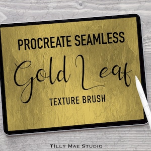 Set di pennelli Procreate Seamless Gold Leaf per arte digitale, lettering e design - Download immediato