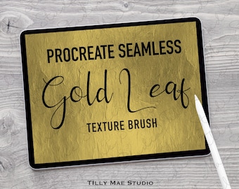 Seamless Gold Leaf Procreate Brush Set for Digital Art, Lettering & Design - Instant Download