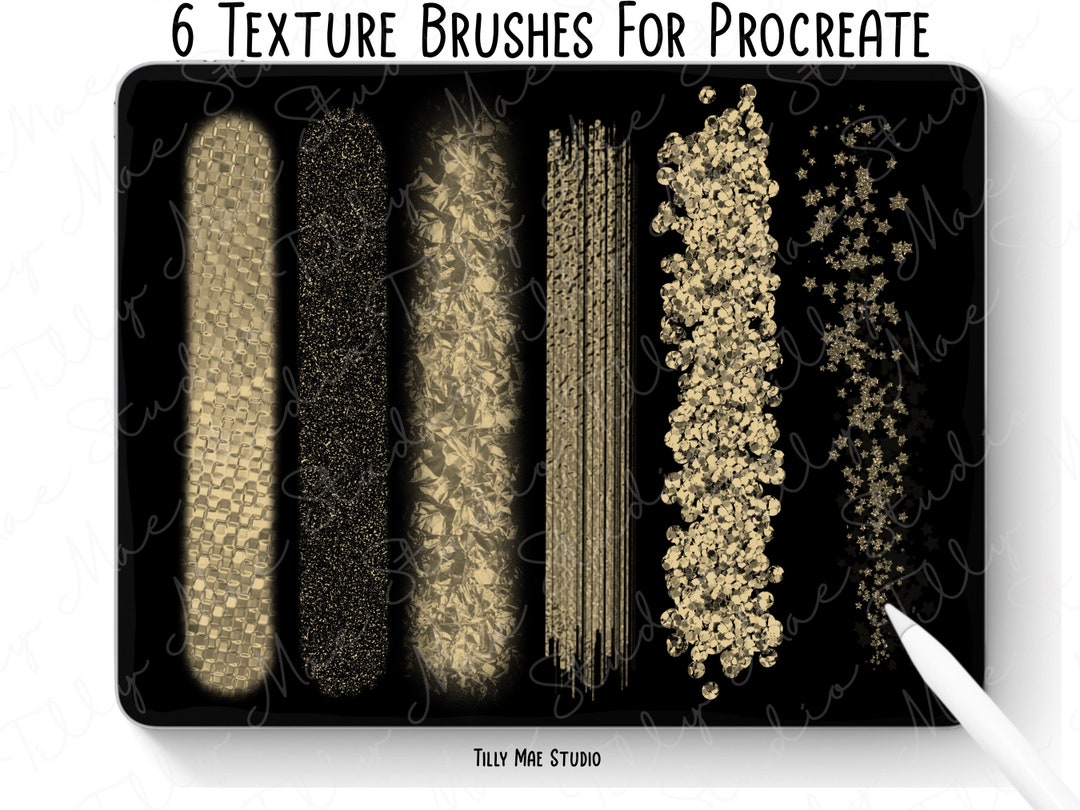 Metallic Texture Brushes for Procreate: Gold Glitter, Sequin, Foil ...