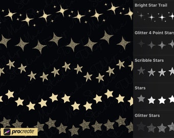 Star Procreate Brushes: Glitter & Marker Brush Set (Digital Download)