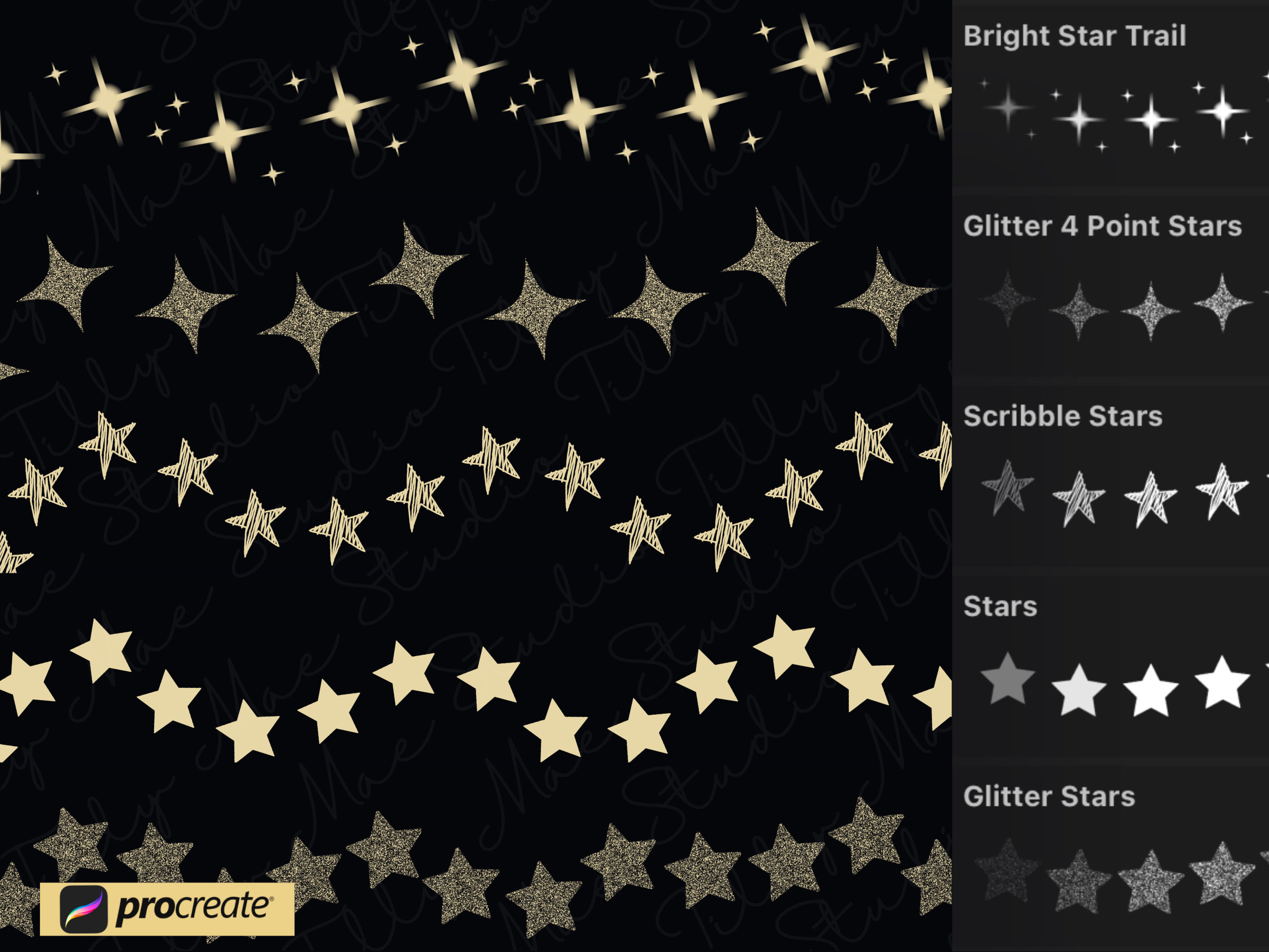Star Procreate Brushes Stars Procreate Stars Procreate Brush Glitter