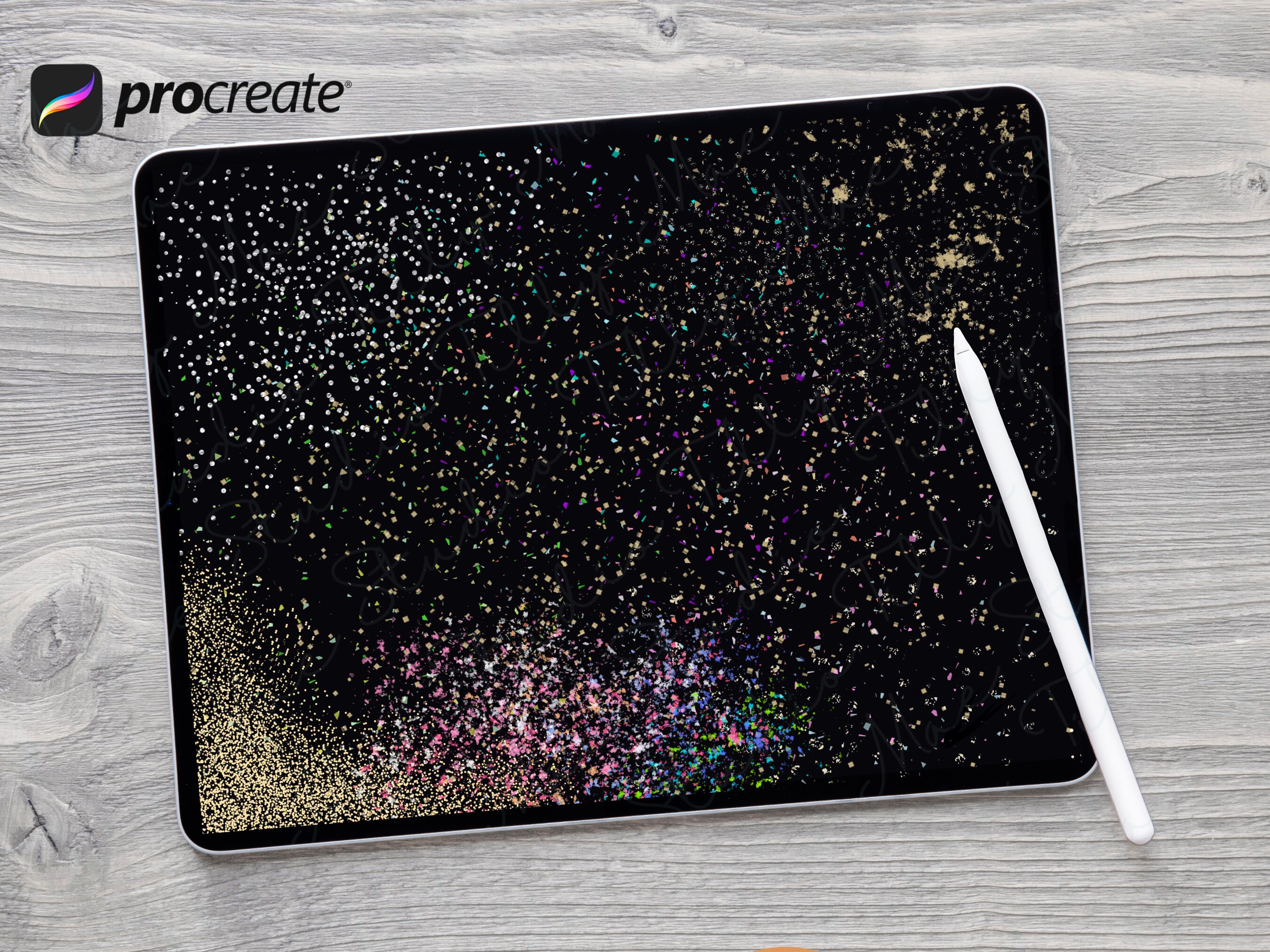 15 Confetti Procreate Brushes Confetti Rainbow Procreate Brush Set