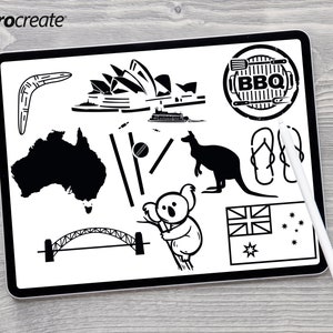 Procreate Stempel, Procreate, Australien, Känguru, Koala, australische Procreate Stempel, Pinsel, digitaler Download