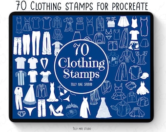 Procreate Clothing Stamps | Clothing Procreate Jeans Procreate Dress Procreate Apparel Procreate Stamps Procreate Clothes