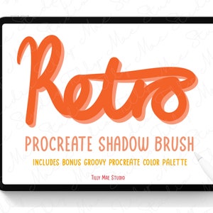 Retro 3D Lettering Procreate Brush: Groovy 70s Style (Digital Download)