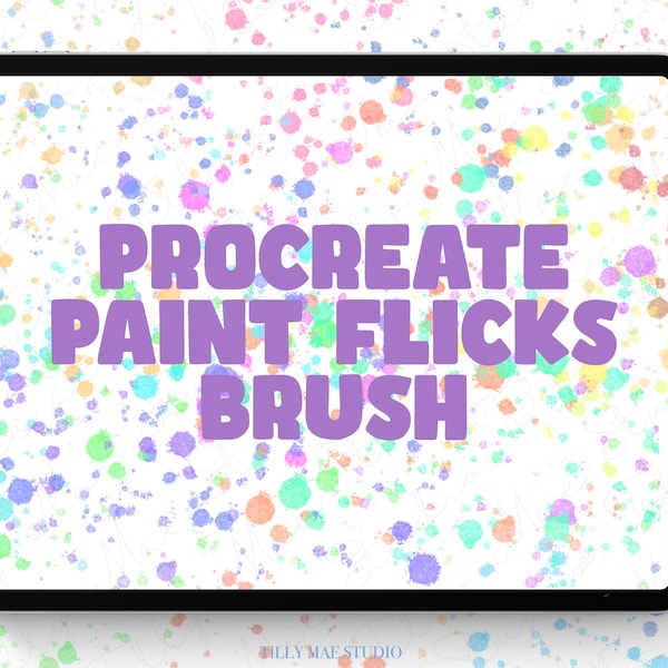 Procreate Paint Flicks Brush Set | Procreate Color Change and Basic Paint Procreate Brush | Procreate Paint Texture | Digital Download