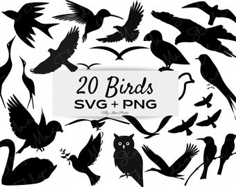 Bird SVG Bundle: 20 Nature Clipart Designs (Commercial Use)