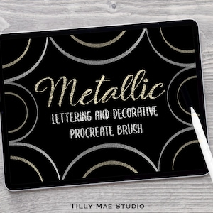 Metallic Procreate Brush Set: Lettering & Decorative Brush (Digital Download)