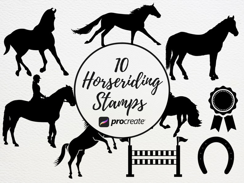 Horse Silhouette Procreate Stamps Horse Procreate Brushes Etsy Australia
