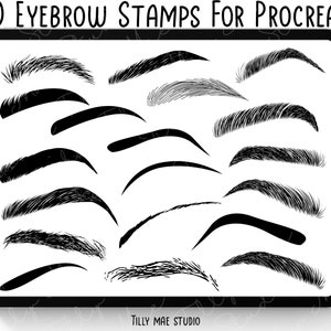 Eyebrow Procreate Stamps | Procreate Brows | Procreate Face Stamps | Procreate Eyebrows | Eyebrow Procreate Stamp Set