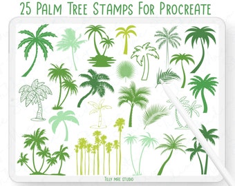 Sellos de palmeras de Procreate: Set de pinceles tropicales (Descarga digital)