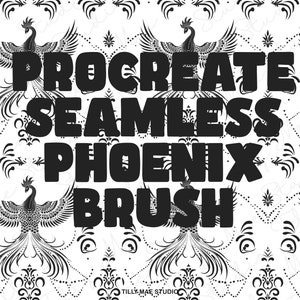 Procreate Phoenix Seamless Brush & Pattern Stamps pour l'art numérique et la conception de tatouage