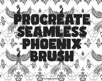 Procreate Phoenix Seamless Brush & Pattern Stamps for Digital Art and Tattoo Design