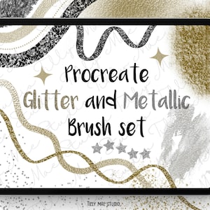 Procreate Glitter & Metallic Brush Set: 31 Sparkly Brushes (Digital Download)